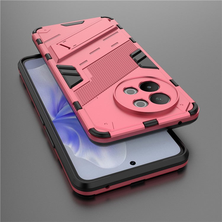 TPU+PC Phone Case for vivo S18e 5G Hidden Kickstand Back Cover - Rose