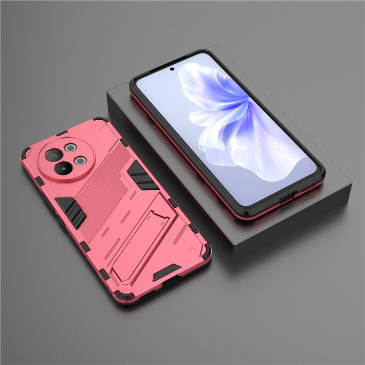 TPU+PC Phone Case for vivo S18e 5G Hidden Kickstand Back Cover - Rose