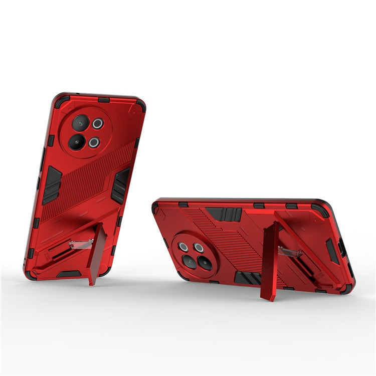 TPU+PC Phone Case for vivo S18e 5G Hidden Kickstand Back Cover - Red