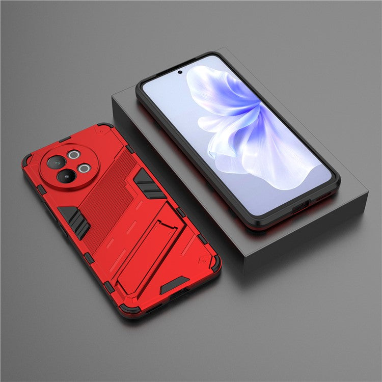 TPU+PC Phone Case for vivo S18e 5G Hidden Kickstand Back Cover - Red