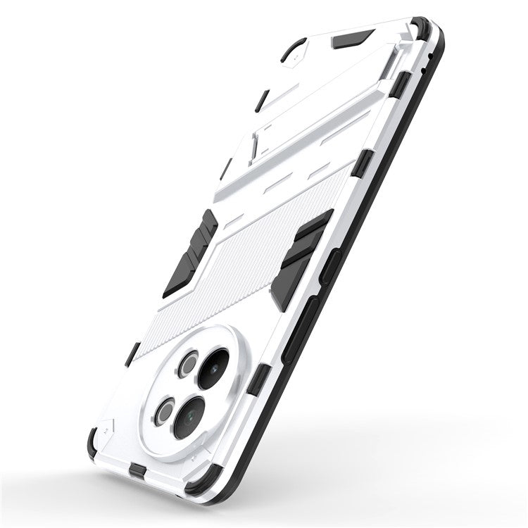 TPU+PC Phone Case for vivo S18e 5G Hidden Kickstand Back Cover - White