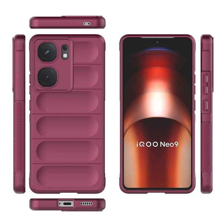 For vivo iQOO Neo9 5G / Neo9 Pro 5G Phone Case Soft TPU Cover Drop Protection - Wine Red