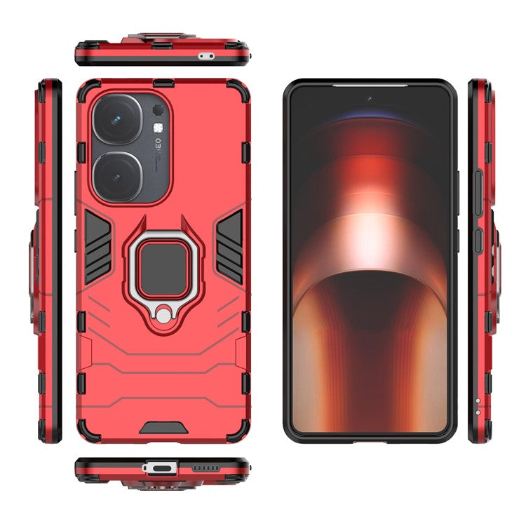 For vivo iQOO Neo9 5G / Neo9 Pro 5G Case Ring Kickstand Protective Phone Cover - Red