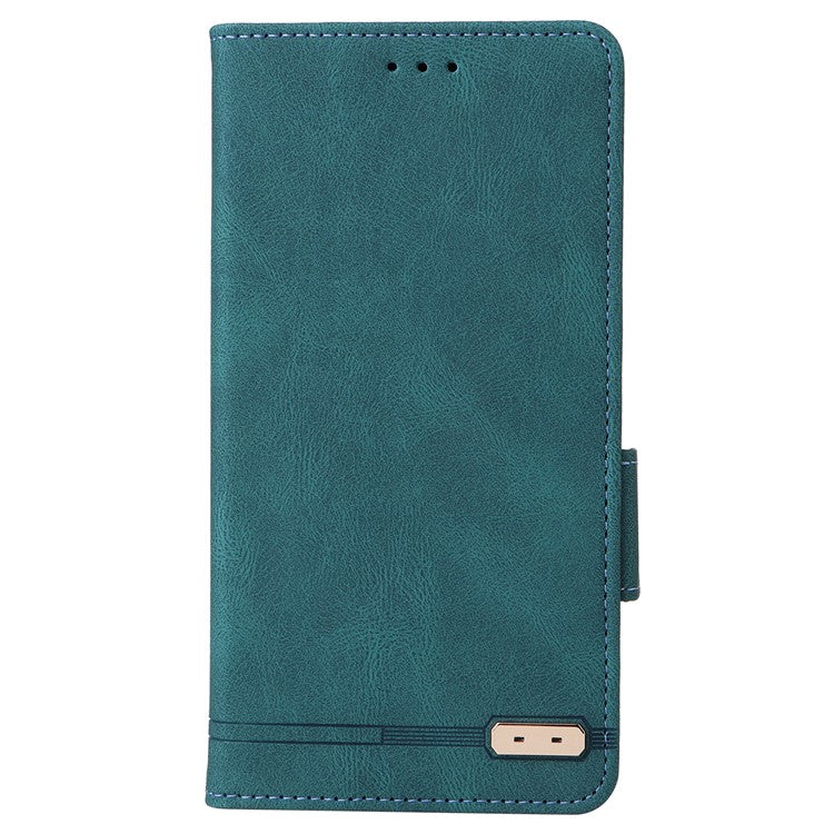 For vivo V29 Pro 5G Phone Case Leather Flip Stand Cover with Hardware Decor - Blue