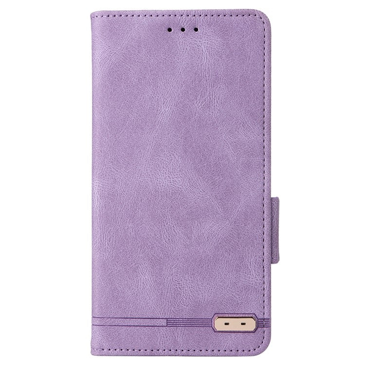 For vivo V29 Pro 5G Phone Case Leather Flip Stand Cover with Hardware Decor - Purple