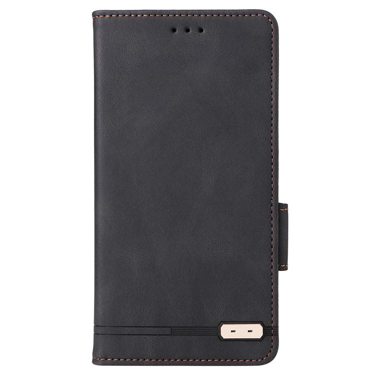 For vivo V29 Pro 5G Phone Case Leather Flip Stand Cover with Hardware Decor - Black