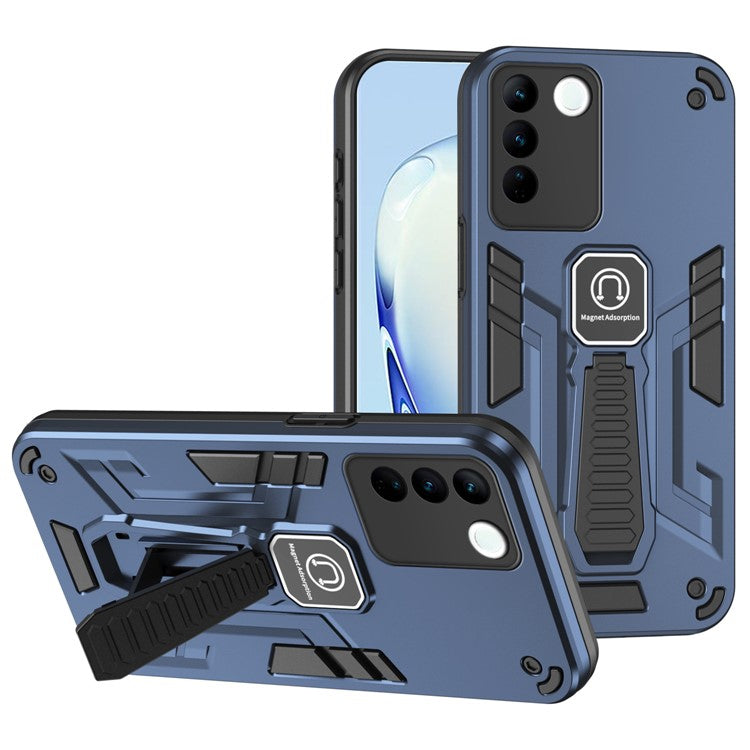 For vivo V27 5G / V27 Pro 5G / S16 / S16 Pro Phone Case Non-Slip Shockproof with Kickstand - Blue