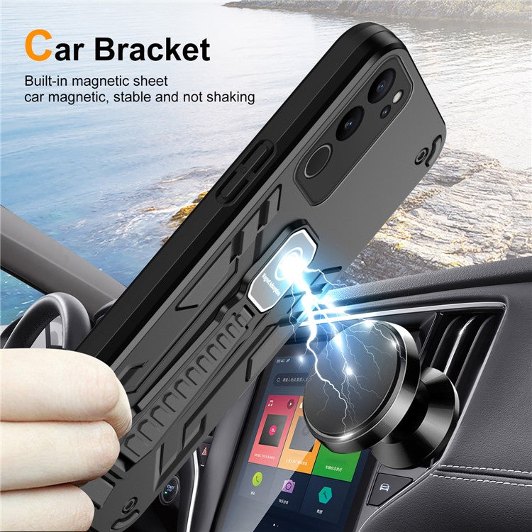 For vivo V29 5G / V29 Pro 5G Phone Case Kickstand Cover Support Magnetic Car Mount - Black