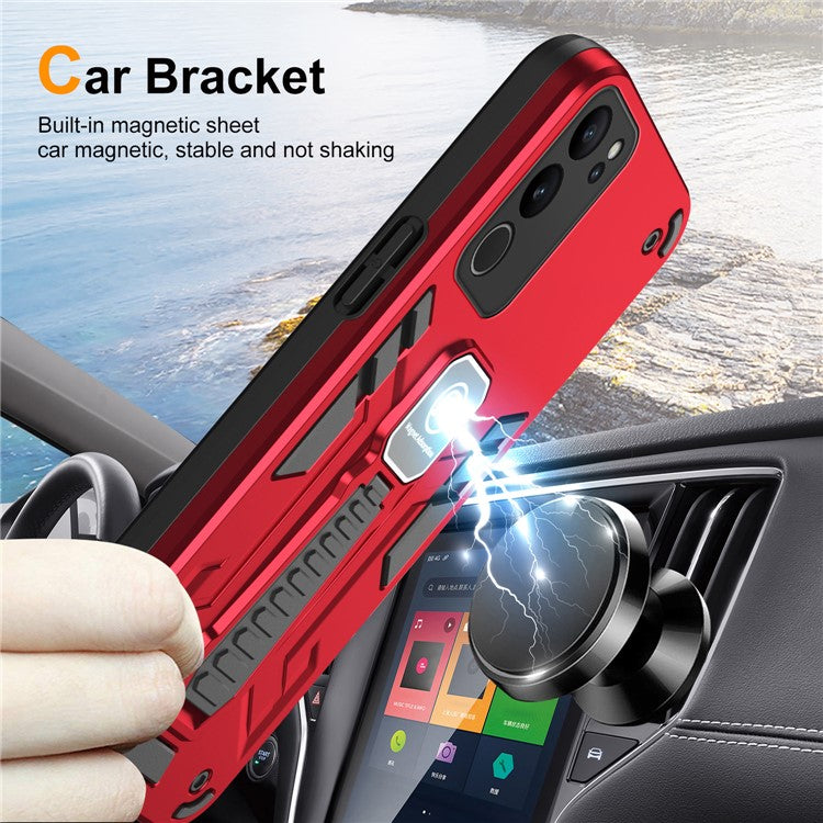 For vivo V29 5G / V29 Pro 5G Phone Case Kickstand Cover Support Magnetic Car Mount - Red