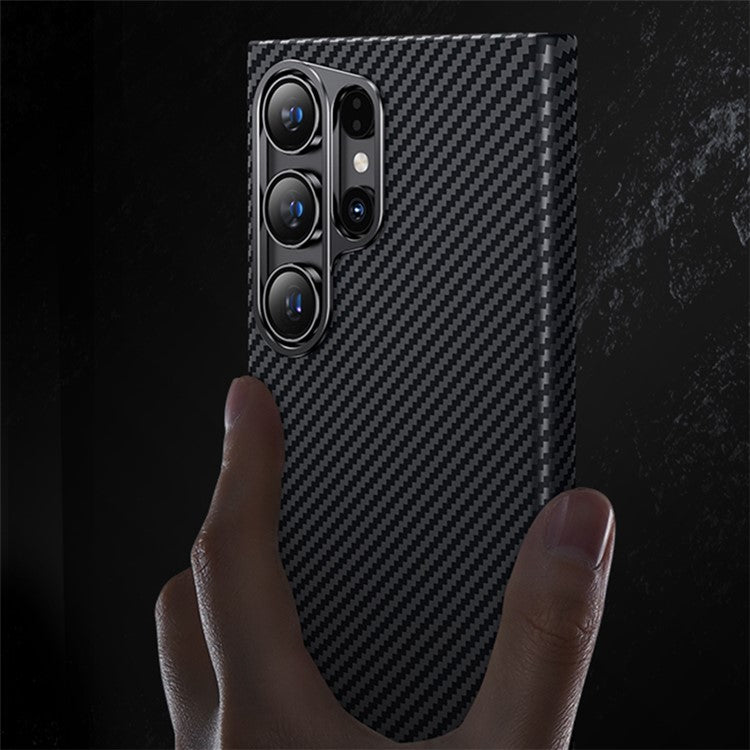 BENKS For Samsung Galaxy S24 Ultra Phone Cover Magnetic 600D Kevlar Aramid Fiber+PC Case - Black