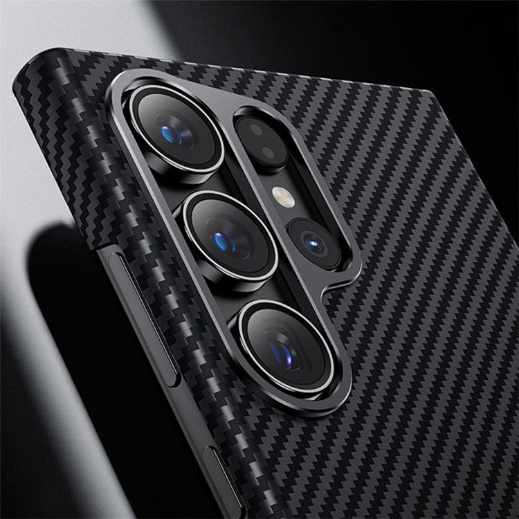 BENKS For Samsung Galaxy S24 Ultra Phone Cover Magnetic 600D Kevlar Aramid Fiber+PC Case - Black