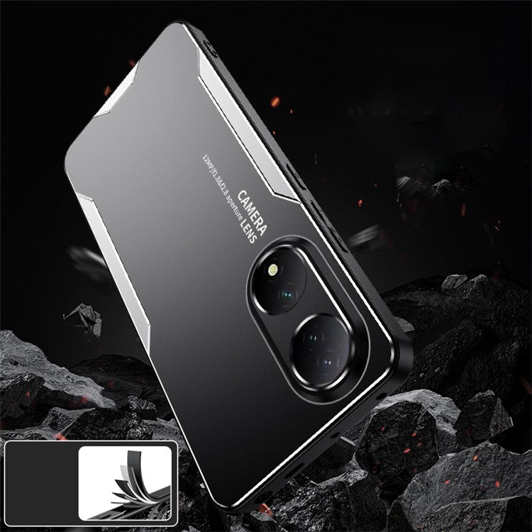 For vivo Y100 5G Phone Cover Aluminum Alloy+TPU+PC Hybrid Drop-proof Case - Silver