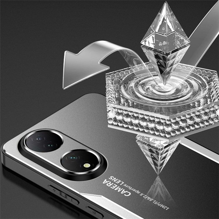 For vivo Y100 5G Phone Cover Aluminum Alloy+TPU+PC Hybrid Drop-proof Case - Silver