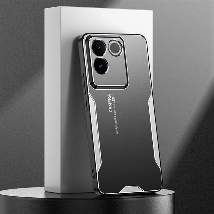 For vivo S17e 5G Cover PC+TPU+Aluminum Alloy Drop-resistant Back Case - Silver