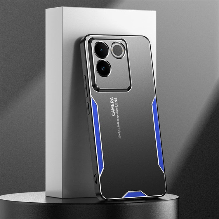 For vivo S17e 5G Cover PC+TPU+Aluminum Alloy Drop-resistant Back Case - Blue