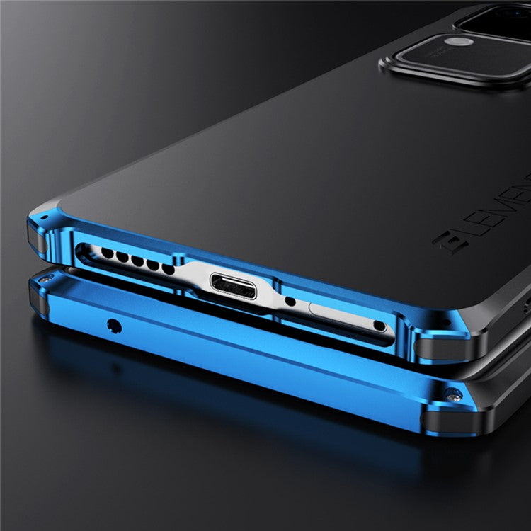 ELEMENT BOX For vivo S18 5G / S18 Pro 5G Phone Case Metal+PC+Silicone Back Cover - Black / Blue