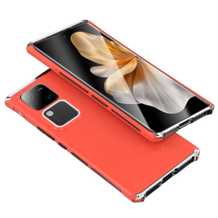 ELEMENT BOX For vivo S18 5G / S18 Pro 5G Phone Case Metal+PC+Silicone Back Cover - Red / Silver