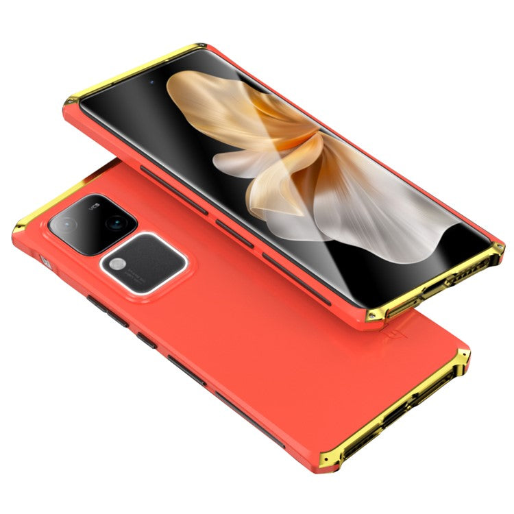 ELEMENT BOX For vivo S18 5G / S18 Pro 5G Phone Case Metal+PC+Silicone Back Cover - Red / Gold