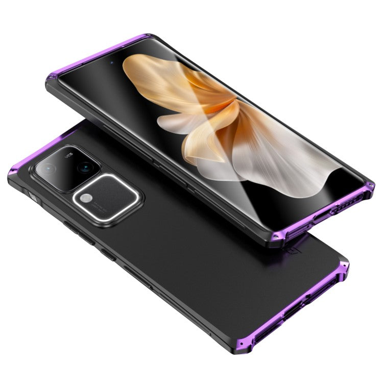 ELEMENT BOX For vivo S18 5G / S18 Pro 5G Phone Case Metal+PC+Silicone Back Cover -  Black / Purple