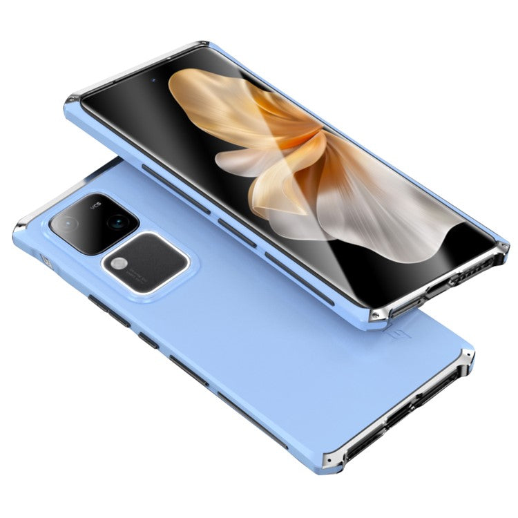 ELEMENT BOX For vivo S18 5G / S18 Pro 5G Phone Case Metal+PC+Silicone Back Cover - Blue / Silver