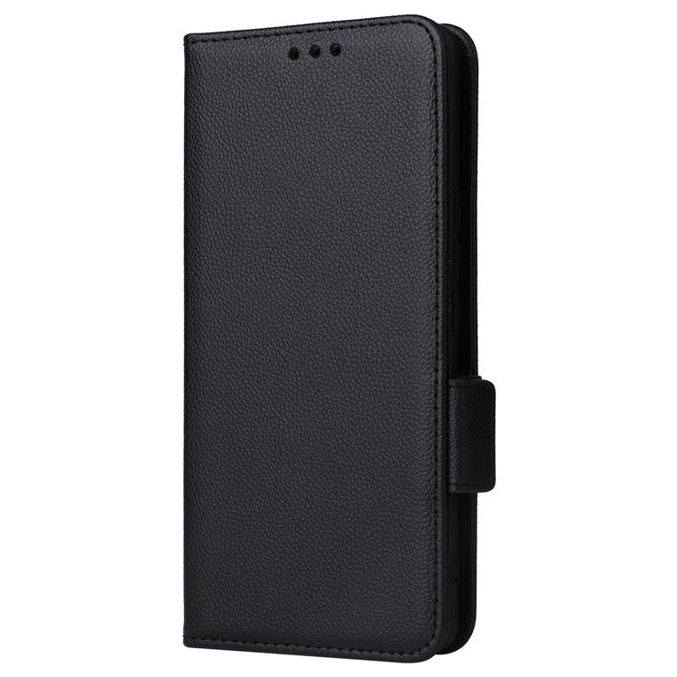 For vivo S18 Pro 5G / V30 Pro 5G Leather Case Wallet Litchi Texture Phone Cover - Black