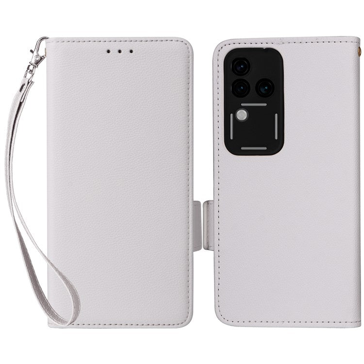 For vivo S18 Pro 5G / V30 Pro 5G Leather Case Wallet Litchi Texture Phone Cover - White