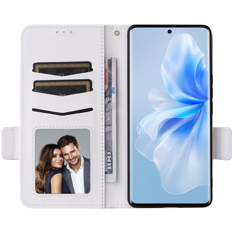 For vivo S18 Pro 5G / V30 Pro 5G Leather Case Wallet Litchi Texture Phone Cover - White