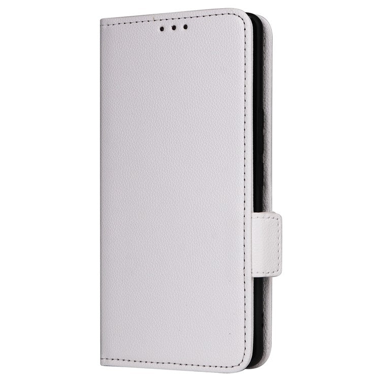 For vivo S18 Pro 5G / V30 Pro 5G Leather Case Wallet Litchi Texture Phone Cover - White