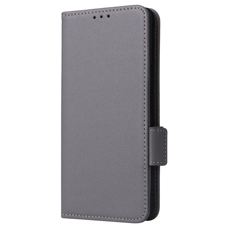 For vivo S18 Pro 5G / V30 Pro 5G Leather Case Wallet Litchi Texture Phone Cover - Grey