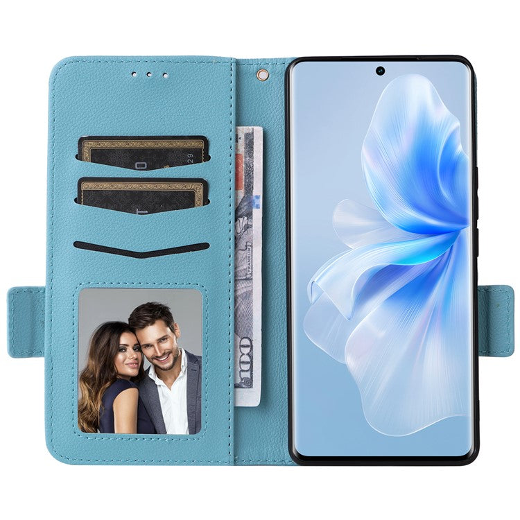 For vivo S18 Pro 5G / V30 Pro 5G Leather Case Wallet Litchi Texture Phone Cover - Baby Blue