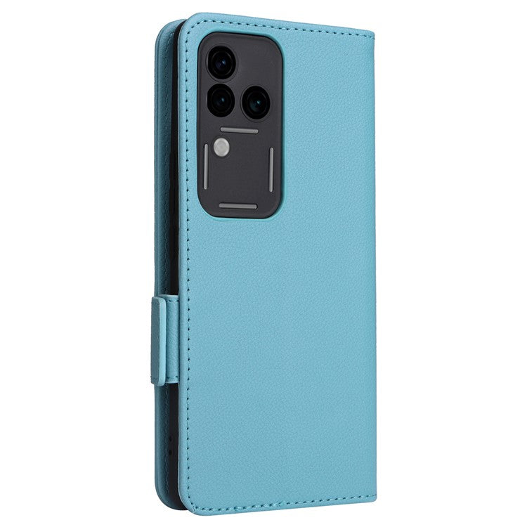 For vivo S18 Pro 5G / V30 Pro 5G Leather Case Wallet Litchi Texture Phone Cover - Baby Blue