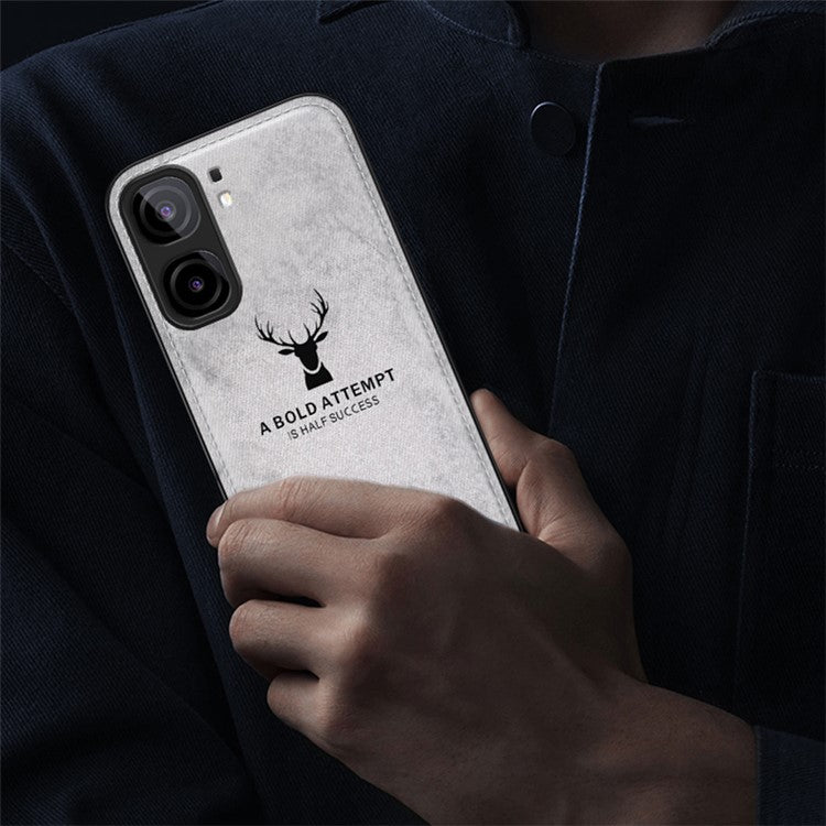 For vivo iQOO Neo9 5G Case Deer Pattern Cloth Texture Phone Back Cover - Black