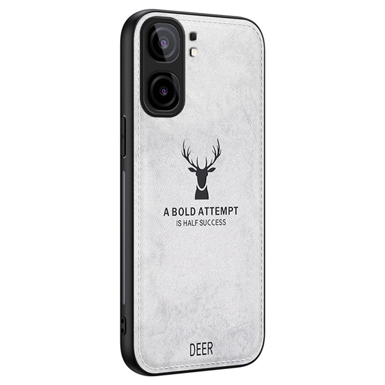 For vivo iQOO Neo9 5G Case Deer Pattern Cloth Texture Phone Back Cover - Grey