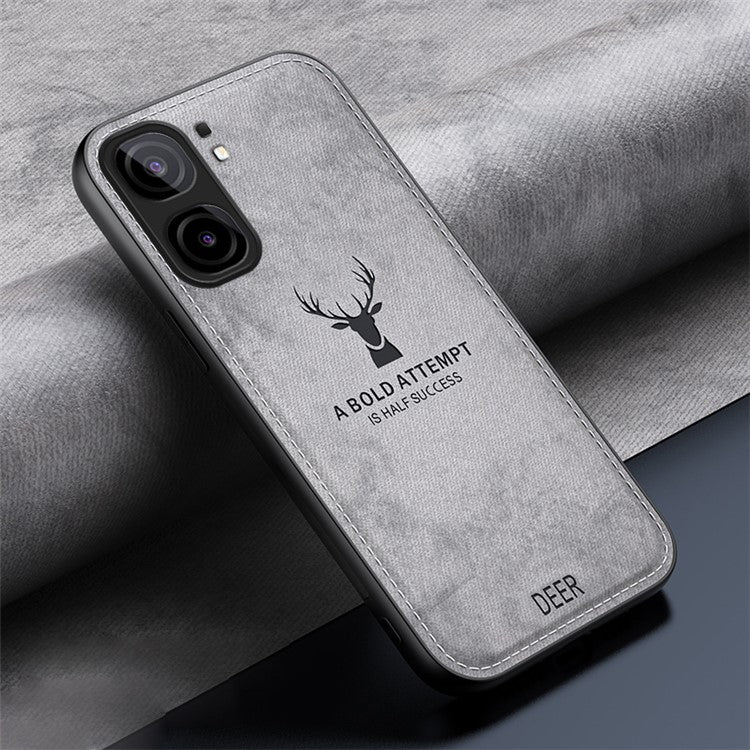 For vivo iQOO Neo9 5G Case Deer Pattern Cloth Texture Phone Back Cover - Grey