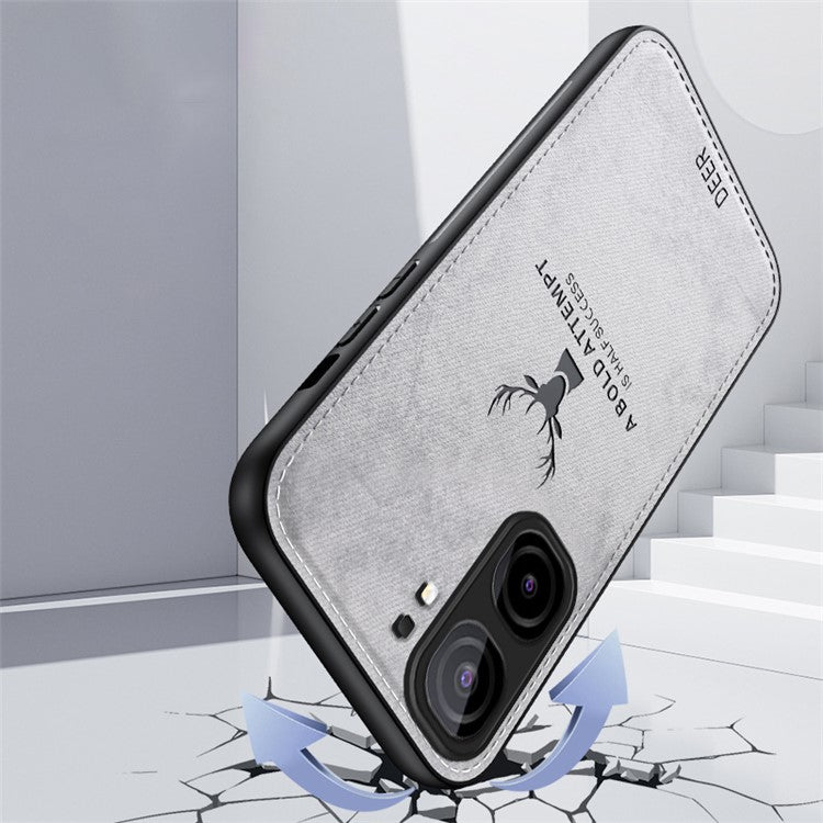 For vivo iQOO Neo9 5G Case Deer Pattern Cloth Texture Phone Back Cover - Grey