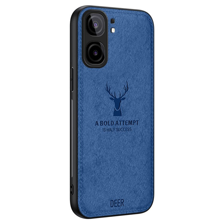 For vivo iQOO Neo9 5G Case Deer Pattern Cloth Texture Phone Back Cover - Blue