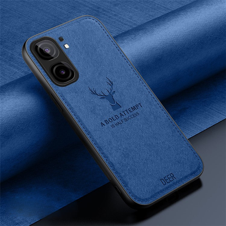 For vivo iQOO Neo9 5G Case Deer Pattern Cloth Texture Phone Back Cover - Blue