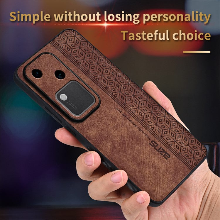 AZNS For vivo S18 5G Phone Case PU Leather Coated TPU Back Cover - Purple