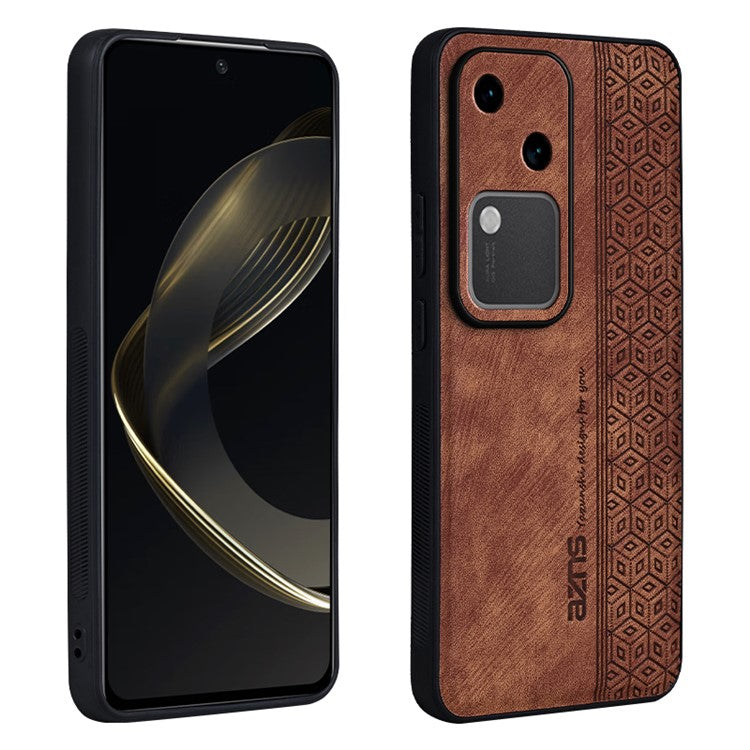 AZNS For vivo S18 5G Phone Case PU Leather Coated TPU Back Cover - Brown