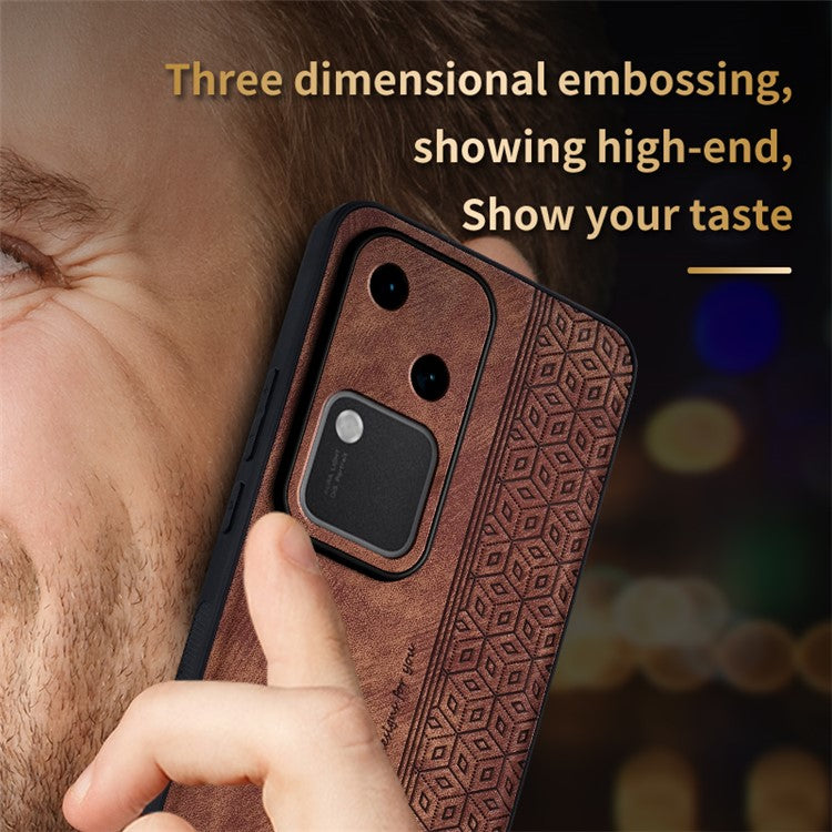 AZNS For vivo S18 5G Phone Case PU Leather Coated TPU Back Cover - Brown