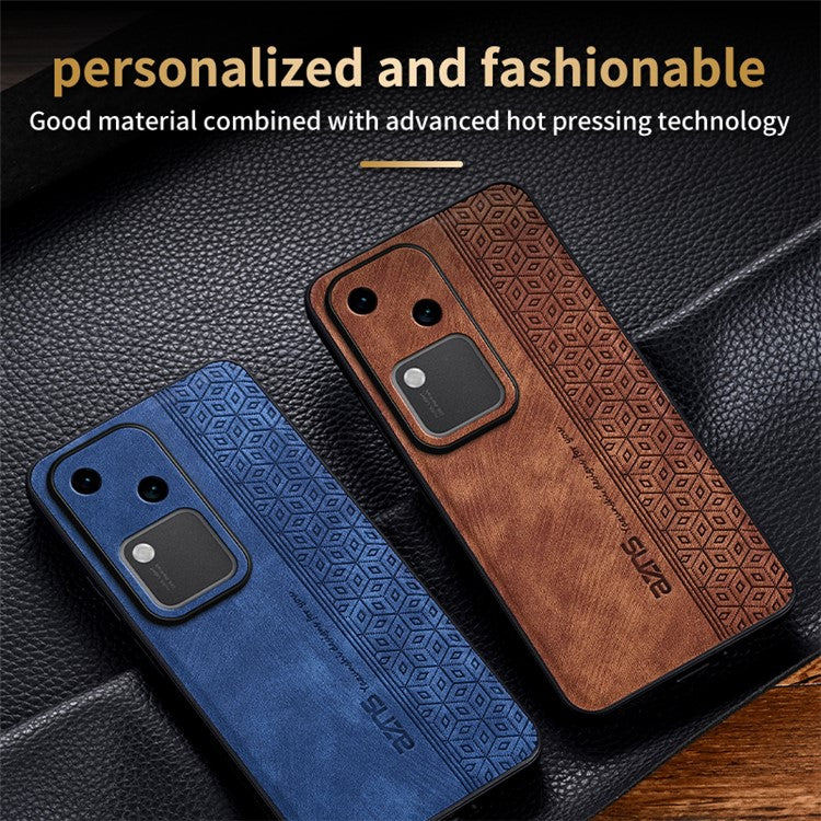 AZNS For vivo S18 5G Phone Case PU Leather Coated TPU Back Cover - Brown