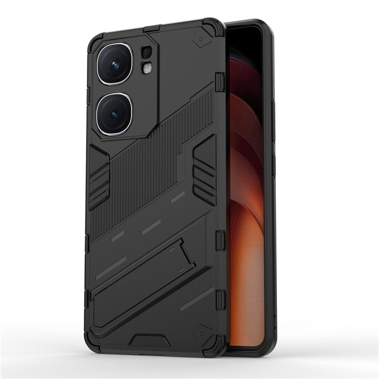 For vivo iQOO Neo9 5G Phone Case Kickstand PC+TPU Anti-drop Cover - Black