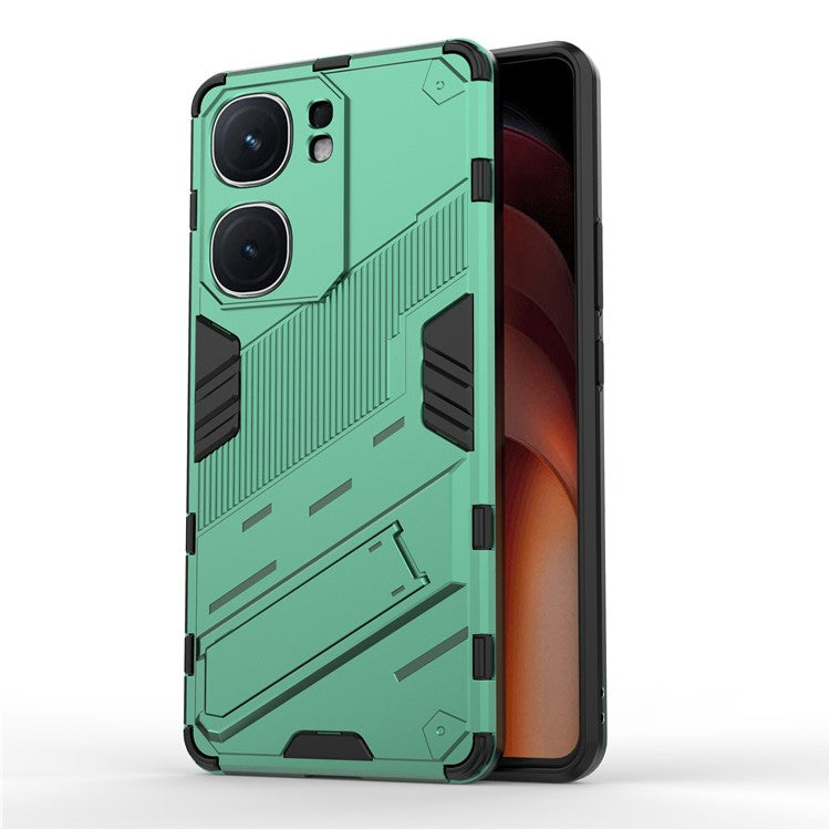 For vivo iQOO Neo9 5G Phone Case Kickstand PC+TPU Anti-drop Cover - Green