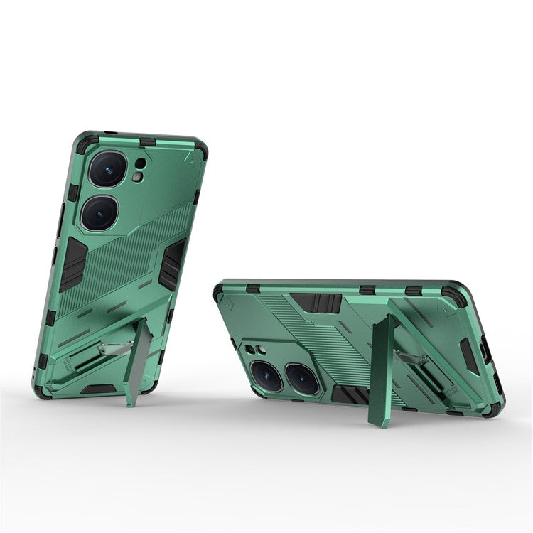 For vivo iQOO Neo9 5G Phone Case Kickstand PC+TPU Anti-drop Cover - Green