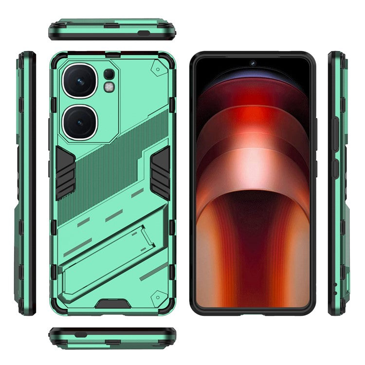 For vivo iQOO Neo9 5G Phone Case Kickstand PC+TPU Anti-drop Cover - Green