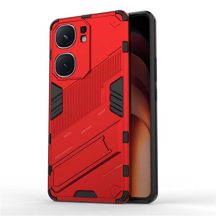 For vivo iQOO Neo9 5G Phone Case Kickstand PC+TPU Anti-drop Cover - Red