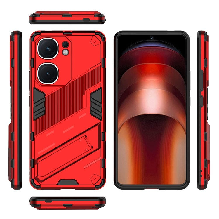 For vivo iQOO Neo9 5G Phone Case Kickstand PC+TPU Anti-drop Cover - Red