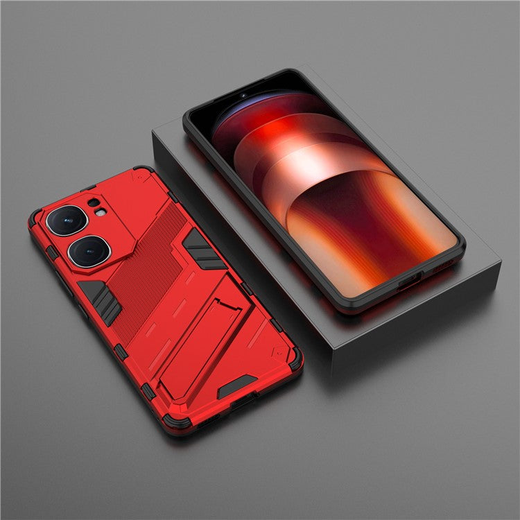 For vivo iQOO Neo9 5G Phone Case Kickstand PC+TPU Anti-drop Cover - Red