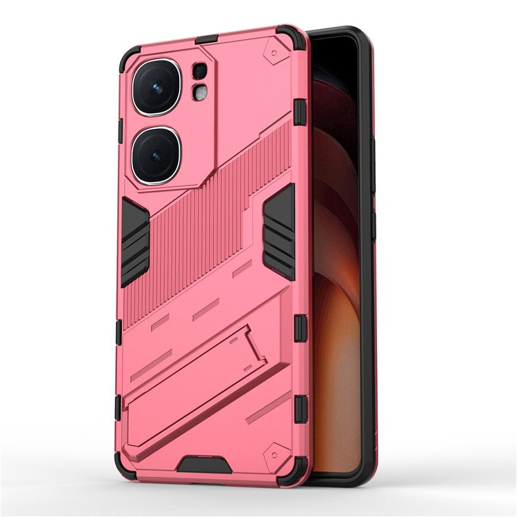 For vivo iQOO Neo9 5G Phone Case Kickstand PC+TPU Anti-drop Cover - Rose