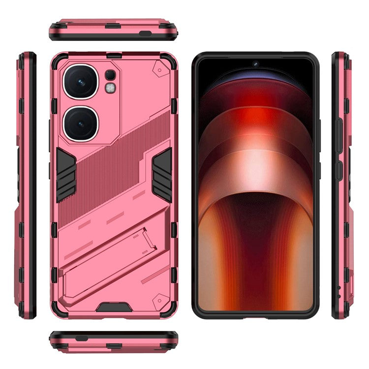 For vivo iQOO Neo9 5G Phone Case Kickstand PC+TPU Anti-drop Cover - Rose